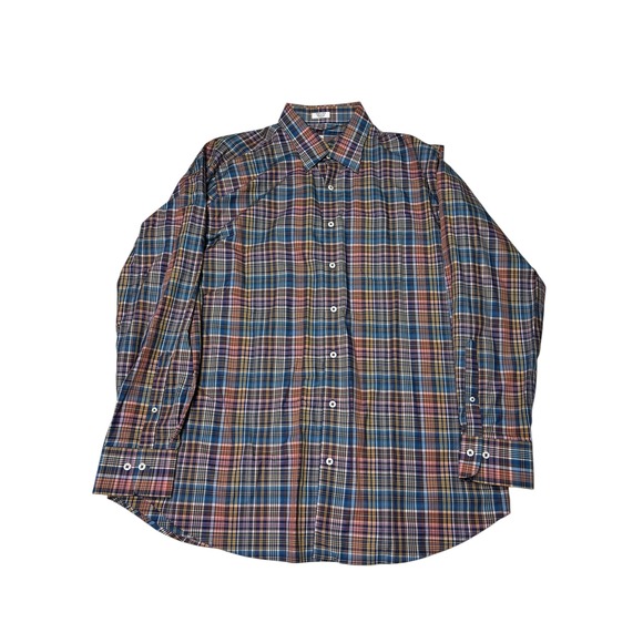 Peter Millar Other - Peter Millar Mens Extra Large Plaid‎ Button Down Long Sleeve Shirt 100% Cotton
